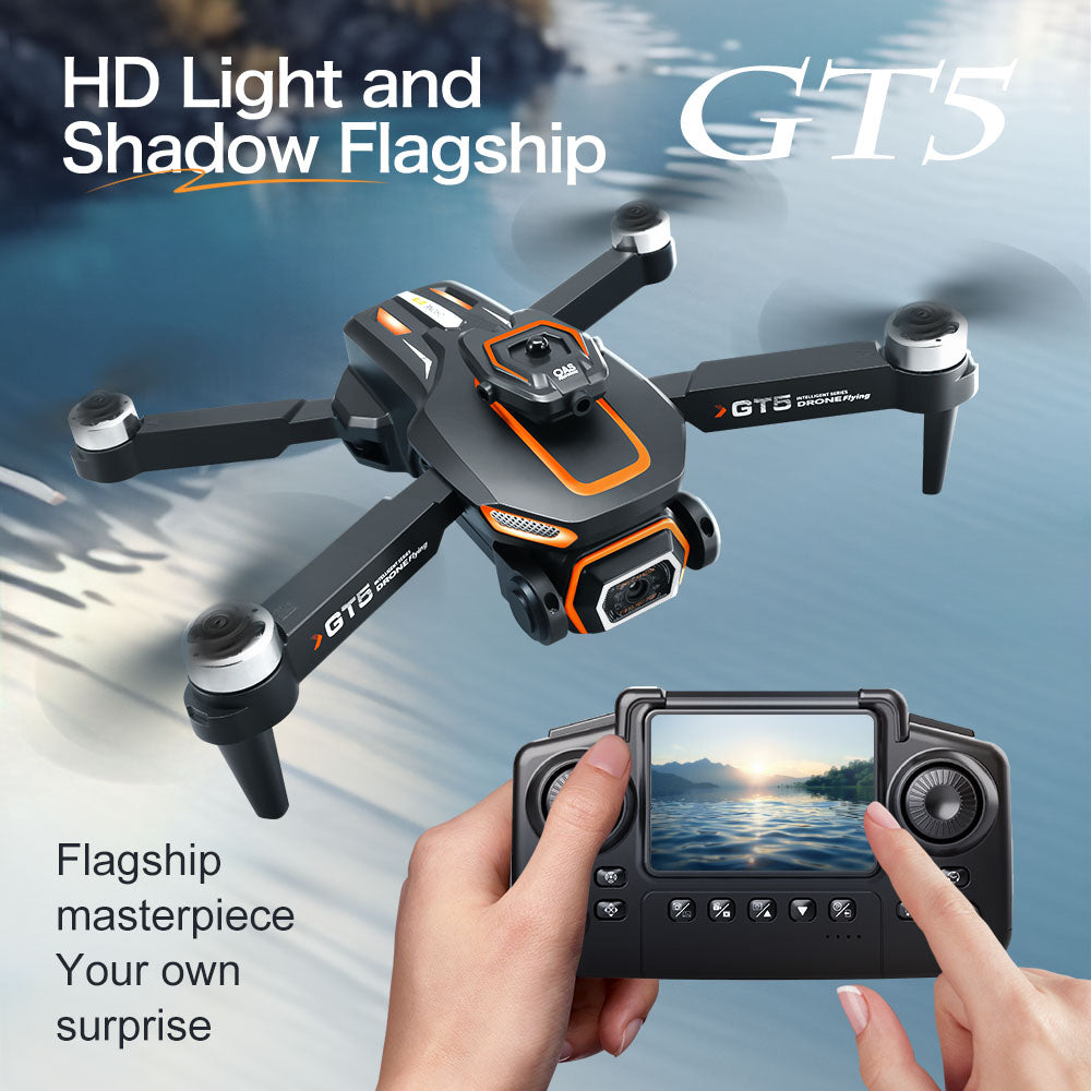 GT5 Brushless Aerial Photography Drone – Obstacle Avoidance Quadcopter with Optical Flow Positioning & Screen Remote Control Toy