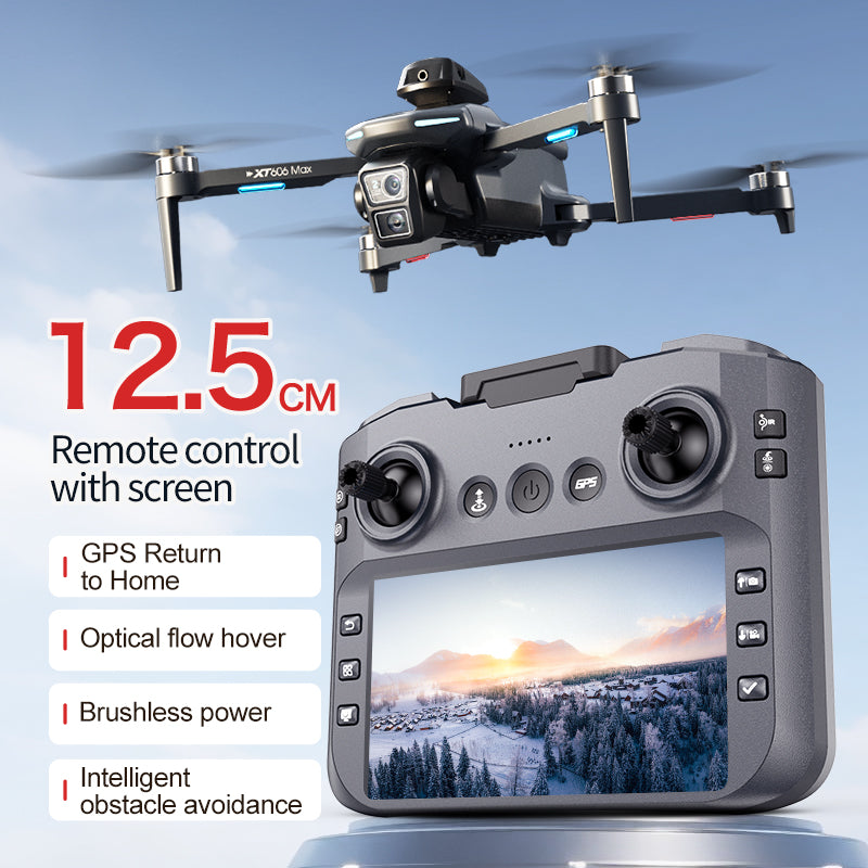XT606 Drone with Built-in Screen – HD Aerial Photography Quadcopter RC Toy Aircraft