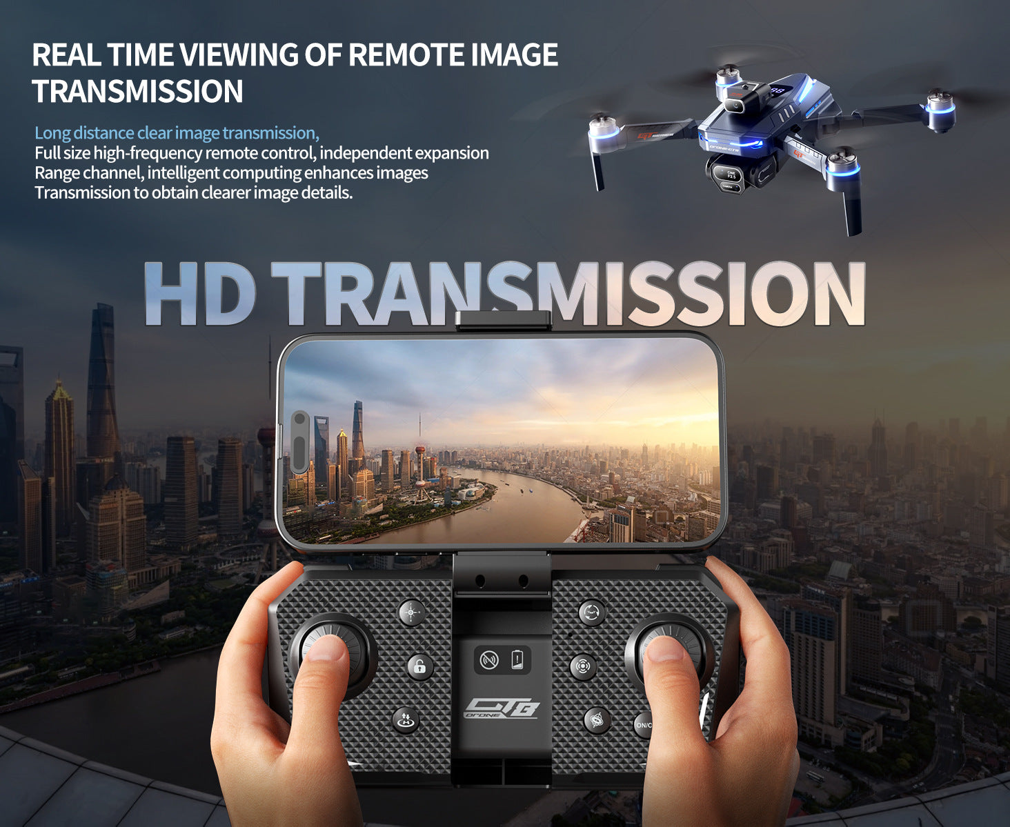 GT8 Drone with Screen Remote Control, HD Aerial Photography, Brushless Motor, Obstacle Avoidance, Quadcopter Toy Aircraft